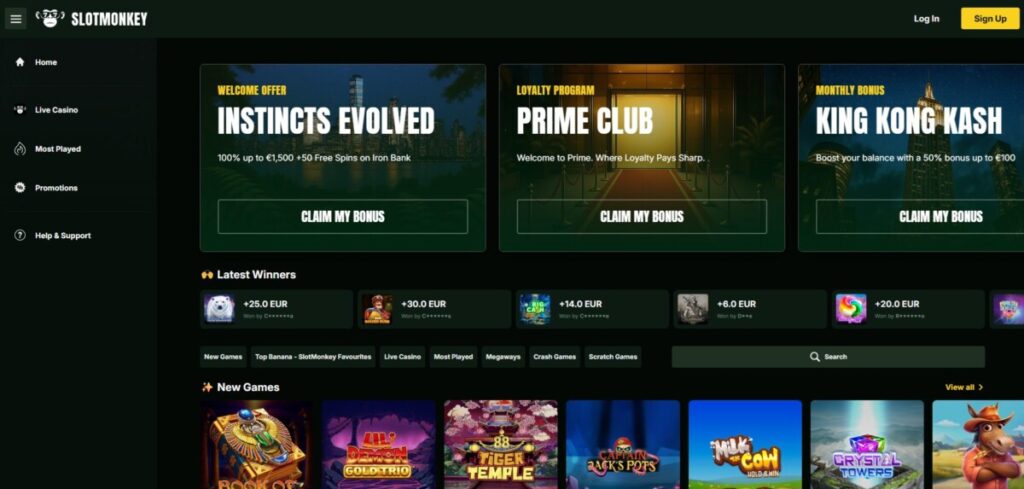 Slot Monkey online casino met snelle uitbetaling