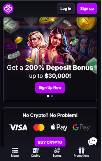 Lobby of CoinCasino, one of the best Bitcoin Blackjack casinos