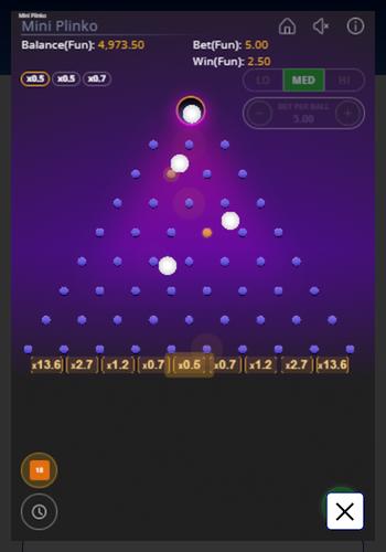 Mini Plinko gameplay