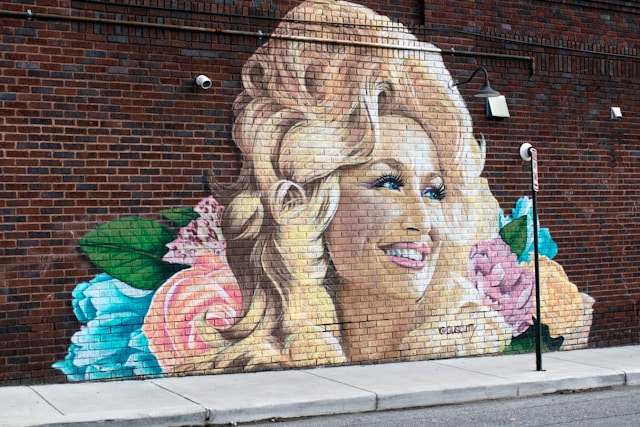 Dolly Parton Mural on Wall