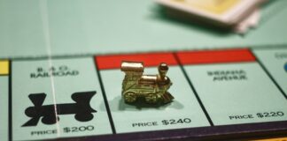 A game of Monopoly on display